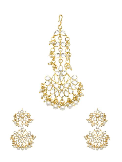 white brass chandballi earring - 16964505 - Standard Image - 1