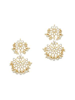 white brass chandballi earring - 16964505 - Standard Image - 2