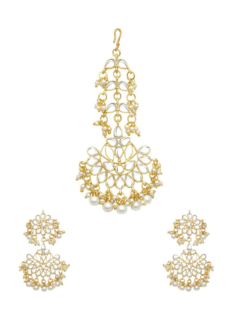 white brass chandballi earring - 16964505 - Zoom Image - 1