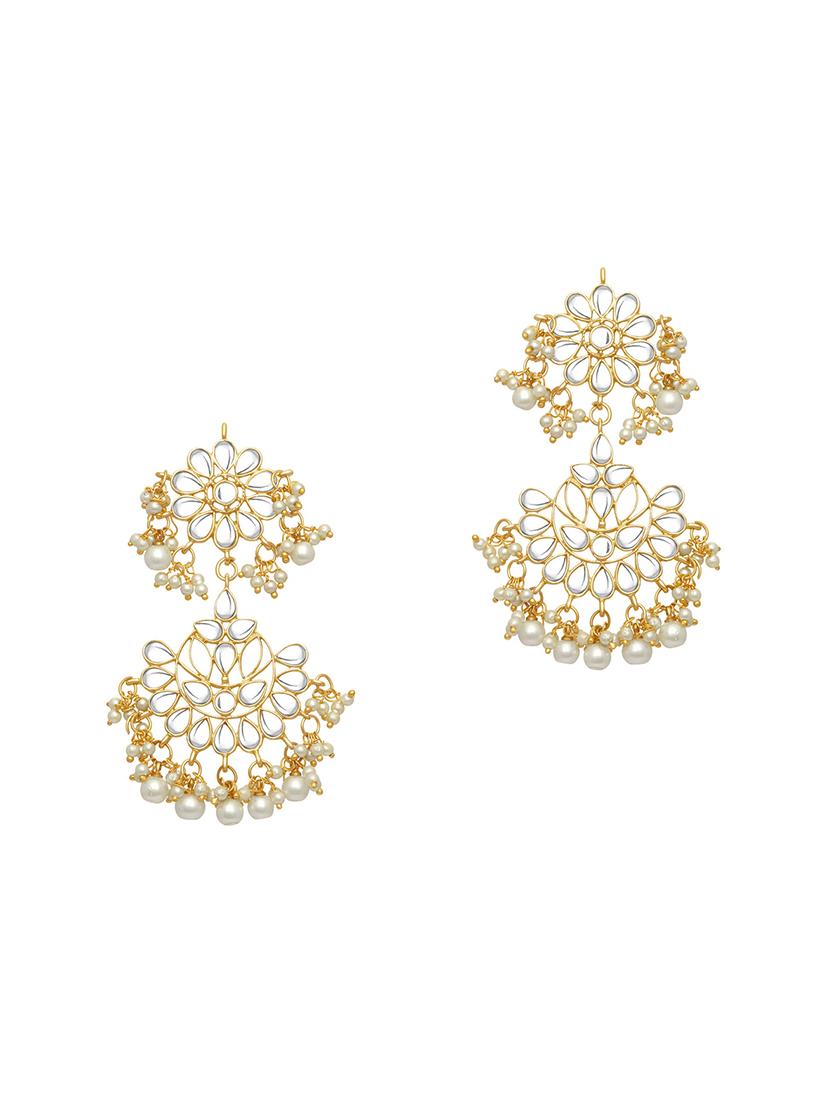 white brass chandballi earring - 16964505 - Zoom Image - 2