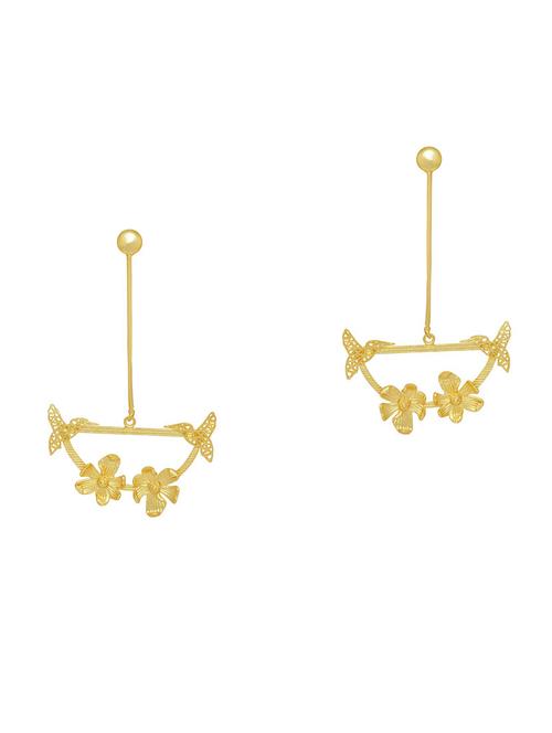 gold brass drop earring - 16964674 - Standard Image - 1