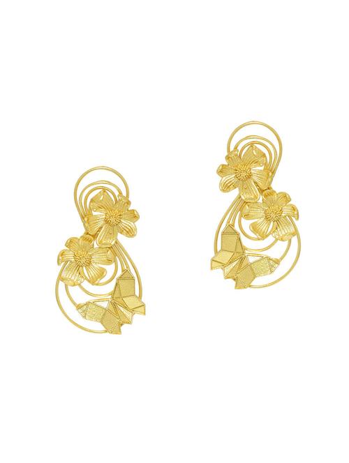gold brass chandellier earring - 16964676 - Standard Image - 1