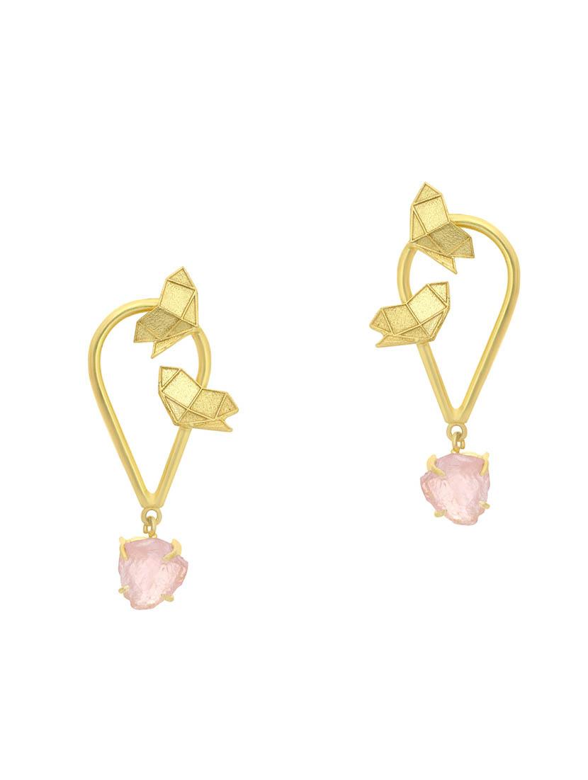 gold brass drop earring - 16964684 - Zoom Image - 1