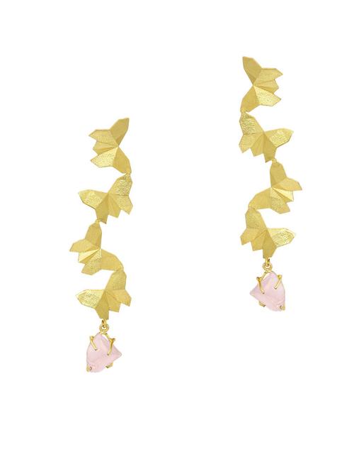gold brass drop earring - 16964686 - Standard Image - 1