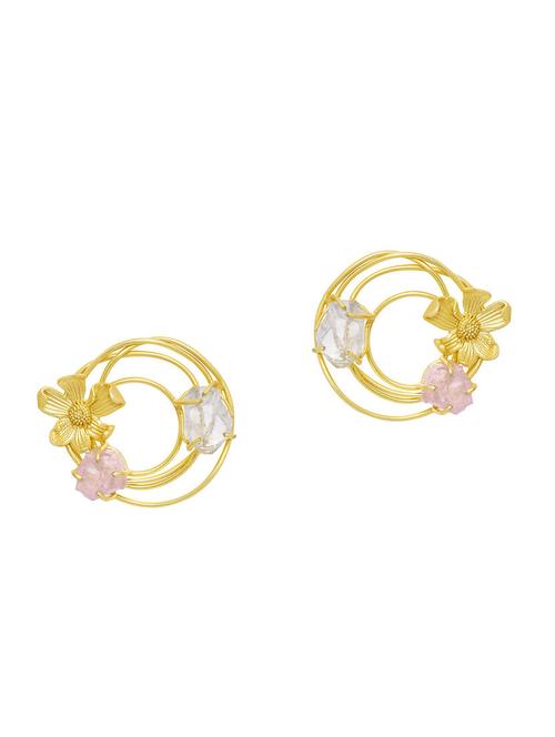 gold brass drop earring - 16964687 - Standard Image - 1