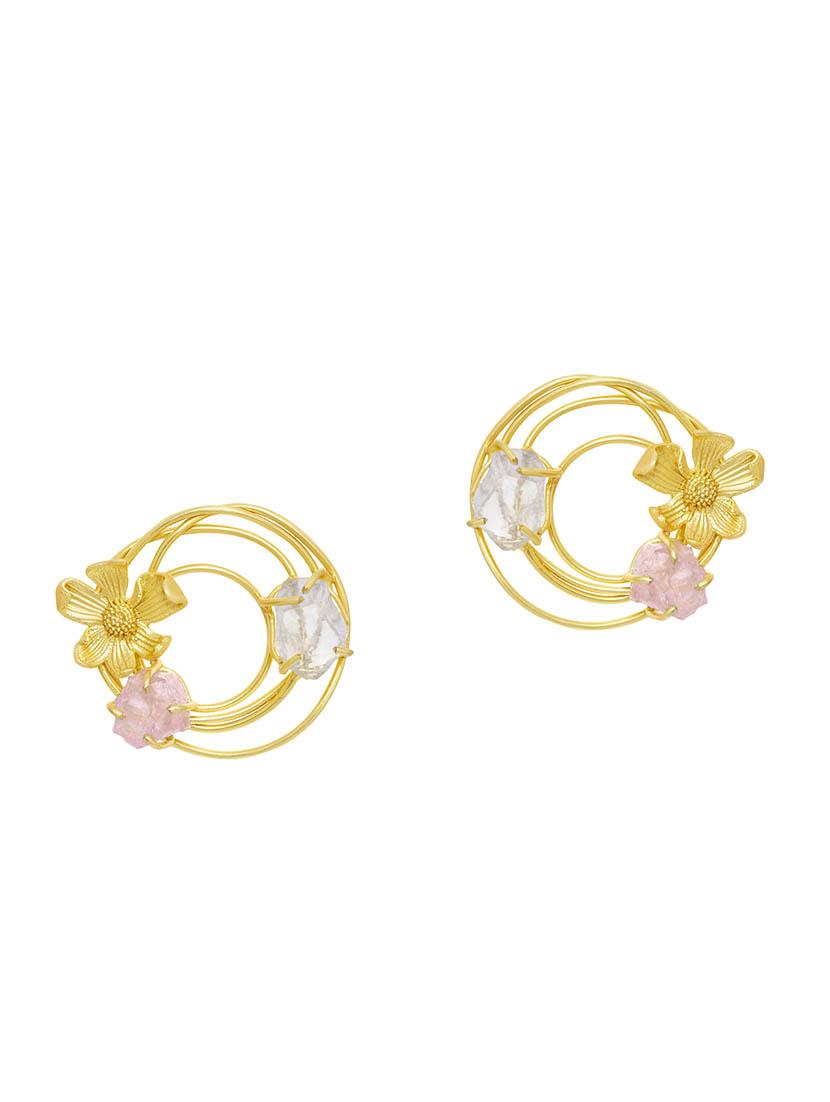 gold brass drop earring - 16964687 - Zoom Image - 1