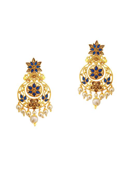 multi colored brass chandellier earring - 16964721 - Standard Image - 1