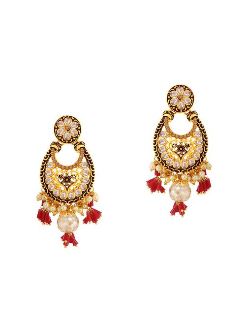 red brass chandellier earring - 16964777 - Standard Image - 1