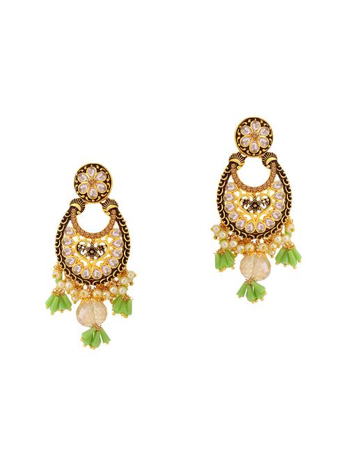 green brass chandellier earring - 16964778 - Standard Image - 1