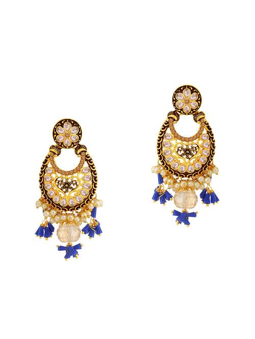 blue brass chandellier earring - 16964779 - Standard Image - 1