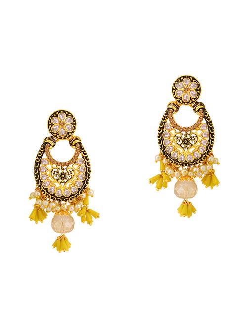 gold brass chandellier earring - 16964780 - Standard Image - 1