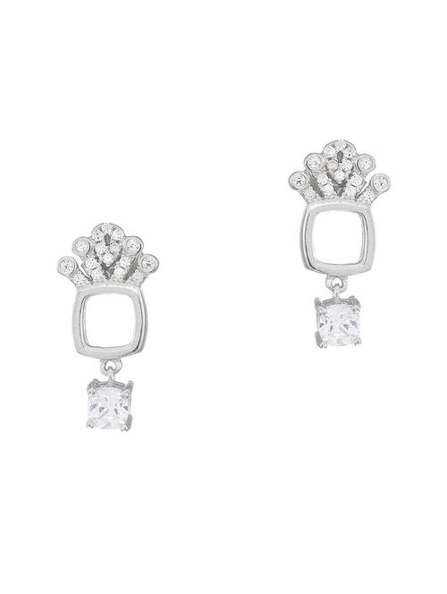 silver brass drop earring - 16964830 - Standard Image - 1