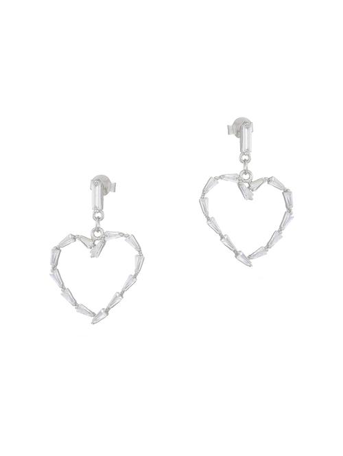 silver brass drop earring - 16964831 - Standard Image - 1