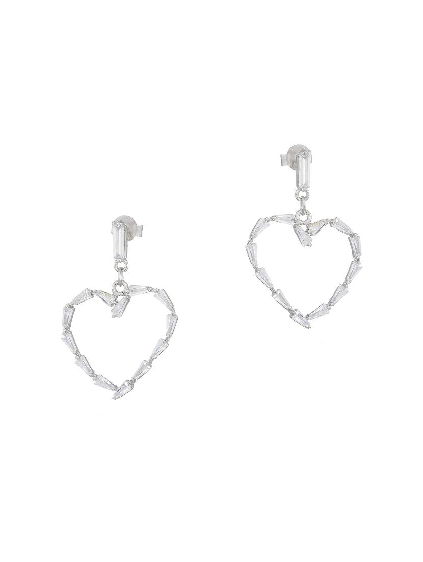 silver brass drop earring - 16964831 - Zoom Image - 1
