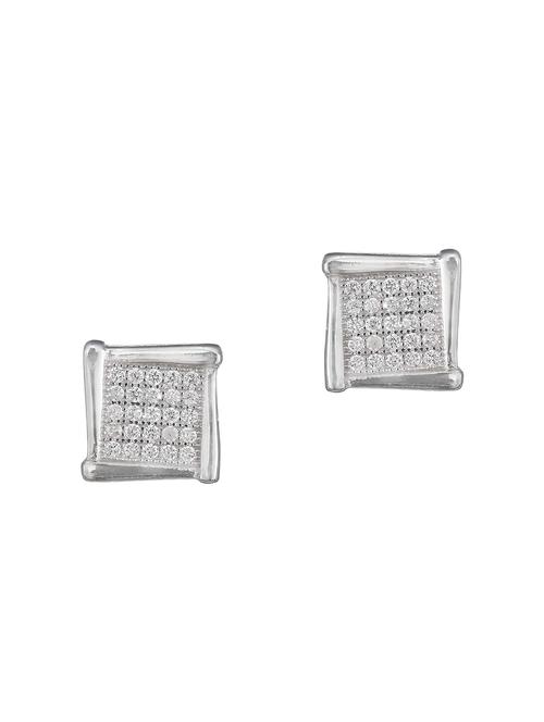 silver brass studs earring - 16964850 - Standard Image - 1