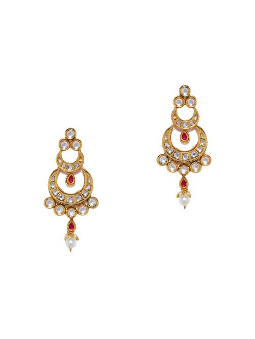 gold brass chandballi earring - 16964858 - Standard Image - 1