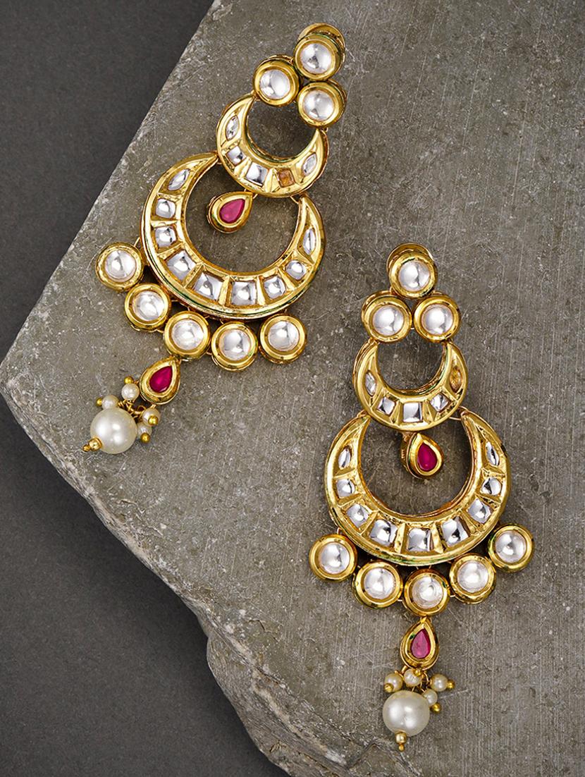 gold brass chandballi earring - 16964858 - Zoom Image - 2