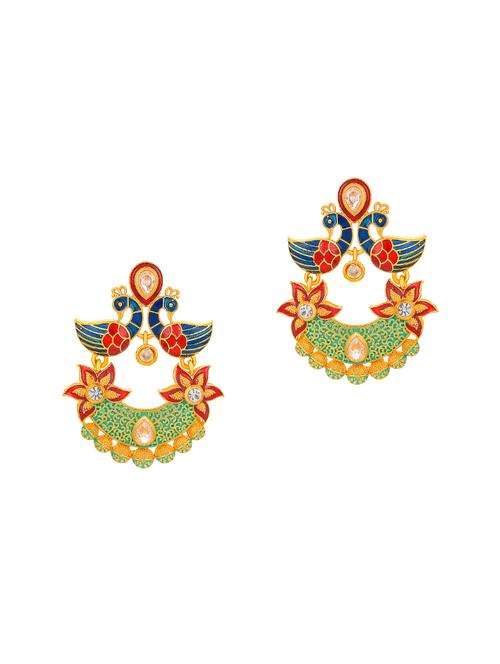 blue brass chandballi earring - 16964877 - Standard Image - 1