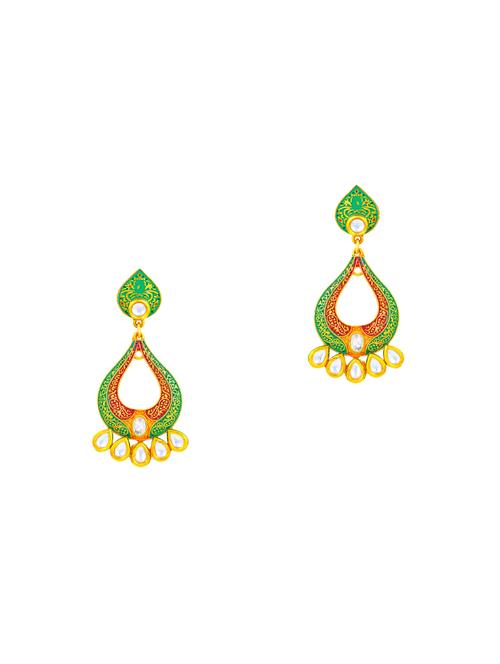 green brass chandellier earring - 16964878 - Standard Image - 1