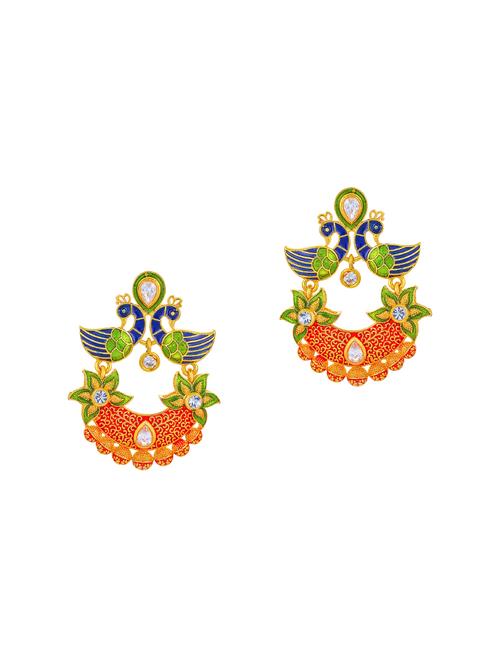 multi colored brass chandballi earring - 16964879 - Standard Image - 1