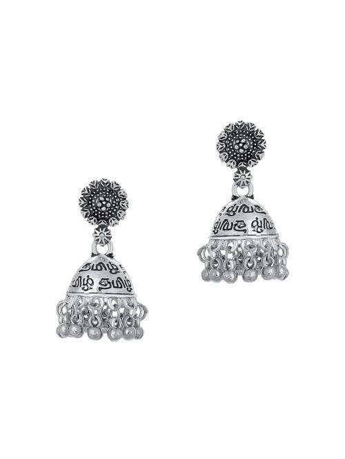 grey brass jhumka earring - 16964893 - Standard Image - 1