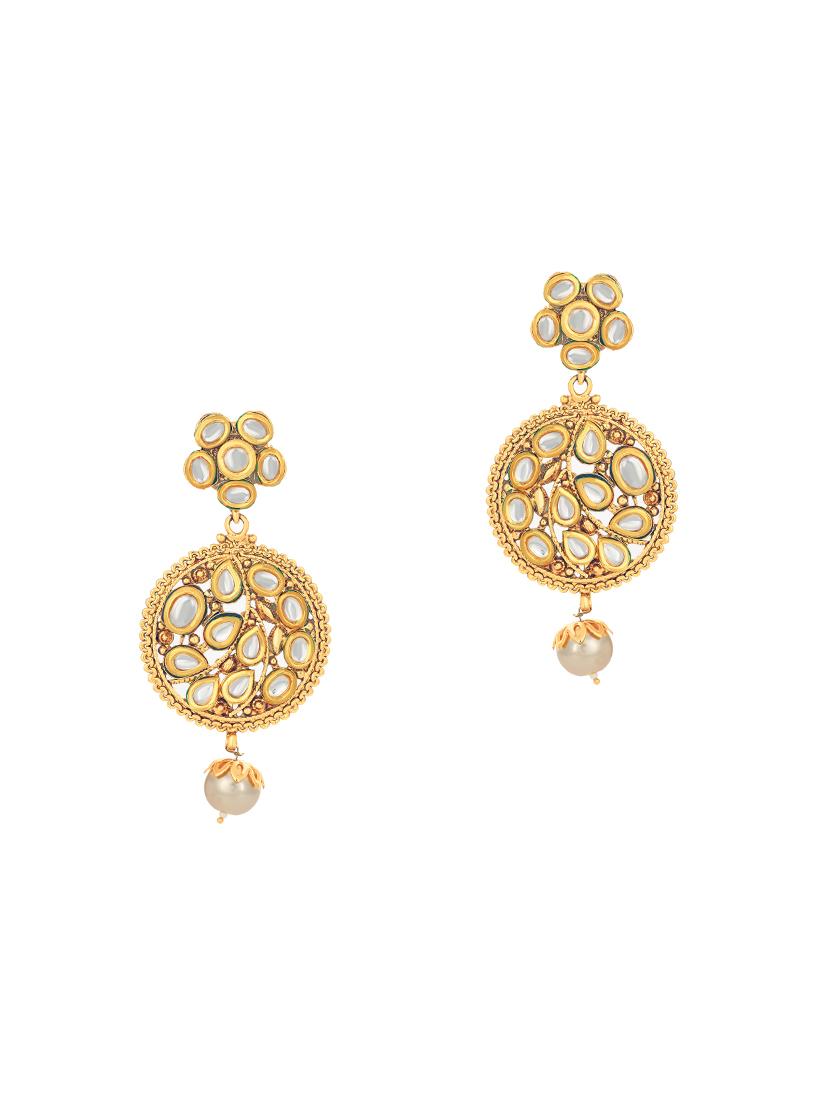 gold brass chandellier earring - 16964895 - Zoom Image - 1