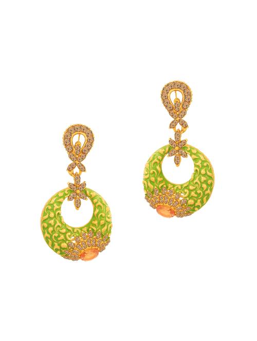 green brass drop earring - 16964901 - Standard Image - 1