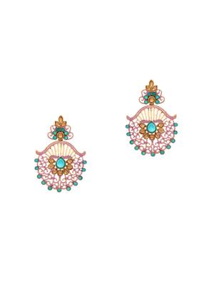 blue brass chandballi earring maangtikka - 16964969 - Standard Image - 3