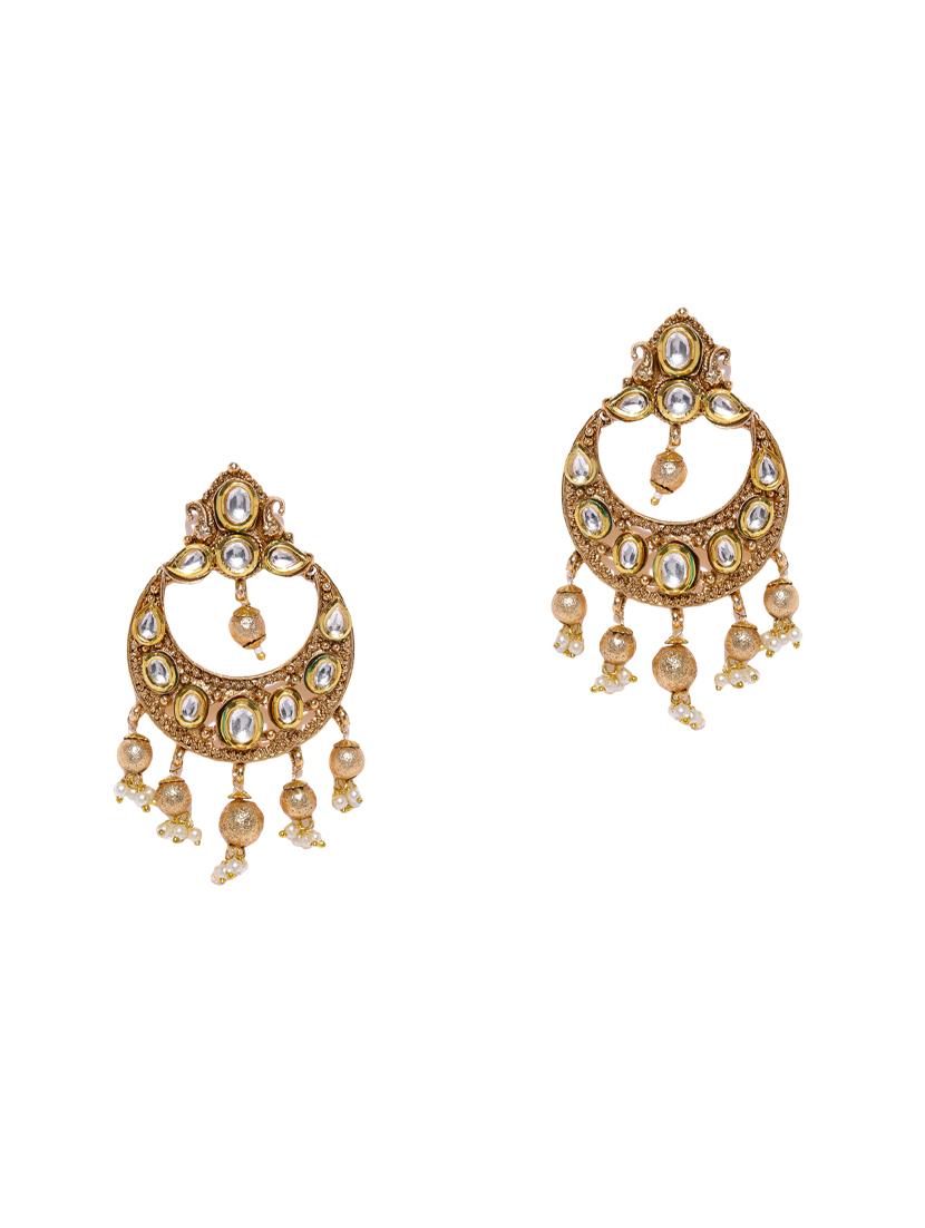 gold brass chandballi earring - 16965010 - Zoom Image - 1