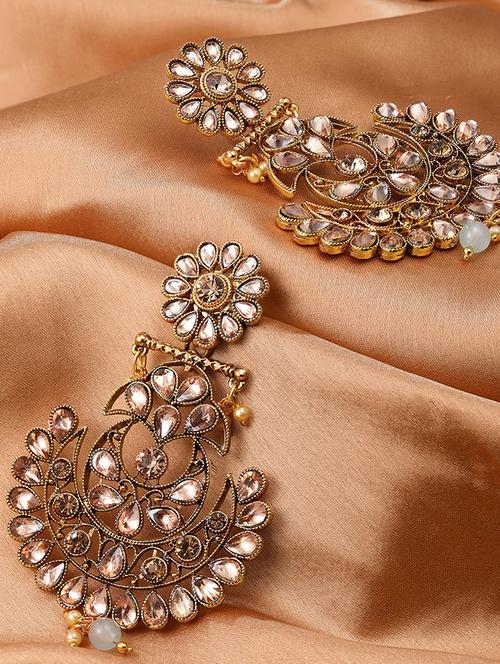 gold brass chandballi earring - 16965027 - Very Small Image - 1