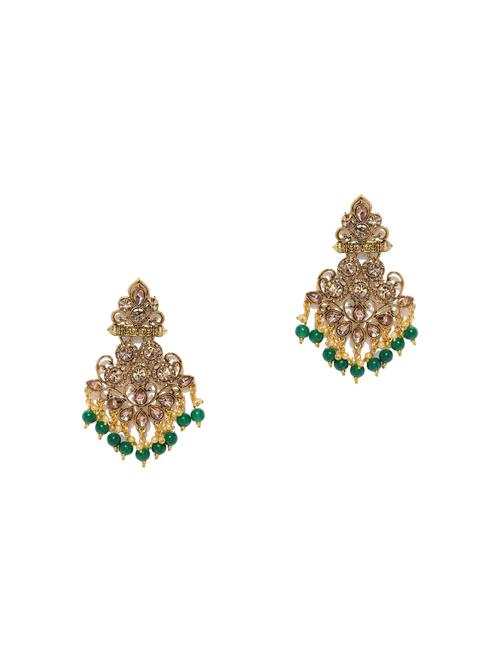green brass chandellier earring - 16965029 - Standard Image - 1