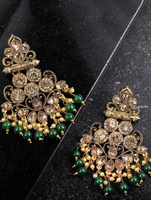 green brass chandellier earring - 16965029 - Standard Image - 2