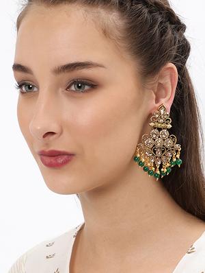 green brass chandellier earring - 16965029 - Standard Image - 3