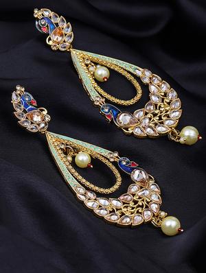blue brass chandellier earring - 16965030 - Standard Image - 2