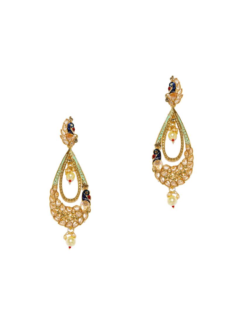 blue brass chandellier earring - 16965030 - Zoom Image - 1