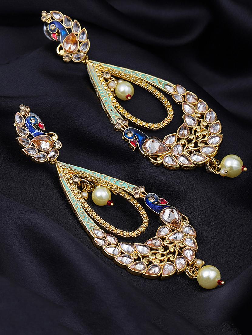 blue brass chandellier earring - 16965030 - Zoom Image - 2
