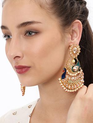 green brass chandellier earring - 16965035 - Standard Image - 2