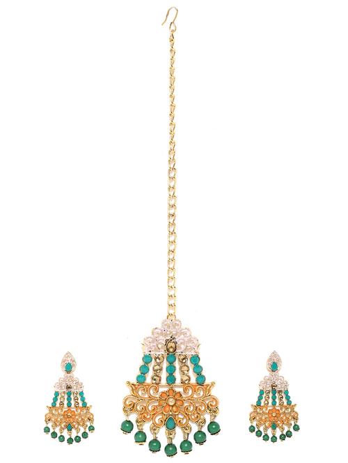 blue brass chandellier earring - 16965045 - Standard Image - 1