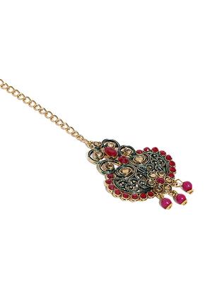 red brass chandellier earring maangtikka - 16965047 - Standard Image - 2