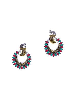 pink brass chandballi earring - 16965060 - Standard Image - 2
