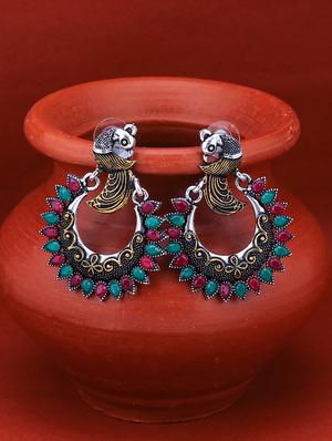 pink brass chandballi earring - 16965060 - Standard Image - 3