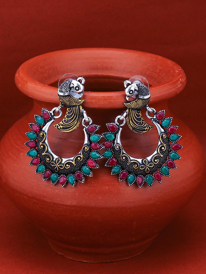 pink brass chandballi earring - 16965060 - Zoom Image - 3