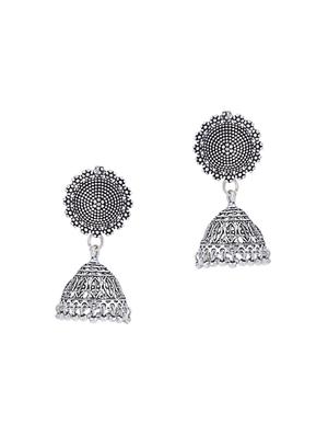 silver brass jhumka earring - 16965061 - Standard Image - 2