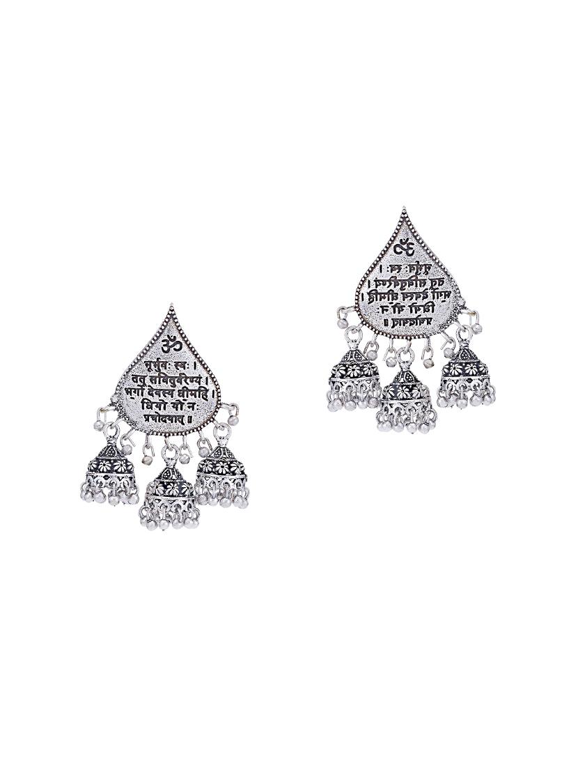silver brass chandellier earring - 16965068 - Zoom Image - 1