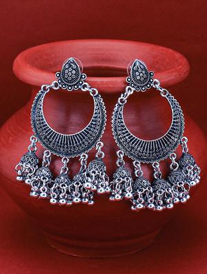 silver brass chandellier earring - 16965069 - Standard Image - 3