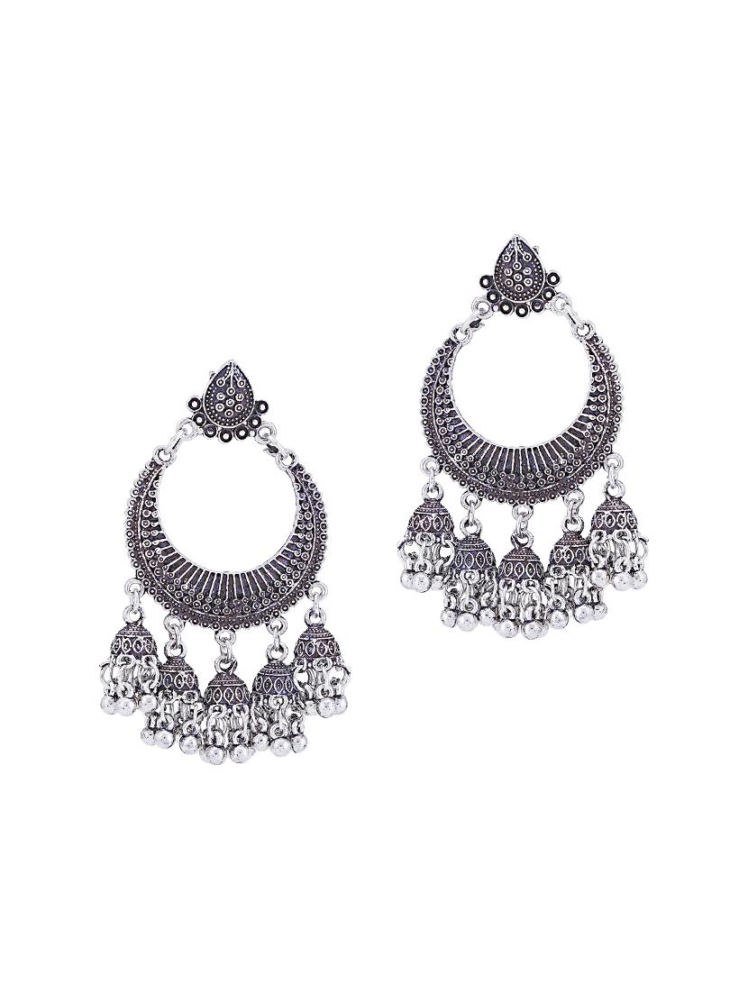 silver brass chandellier earring - 16965069 - Zoom Image - 2