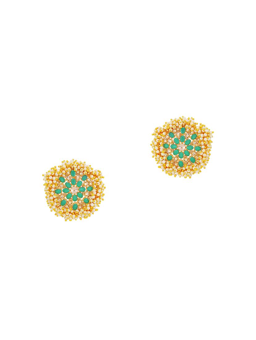 green brass studs earring - 16965070 - Zoom Image - 1