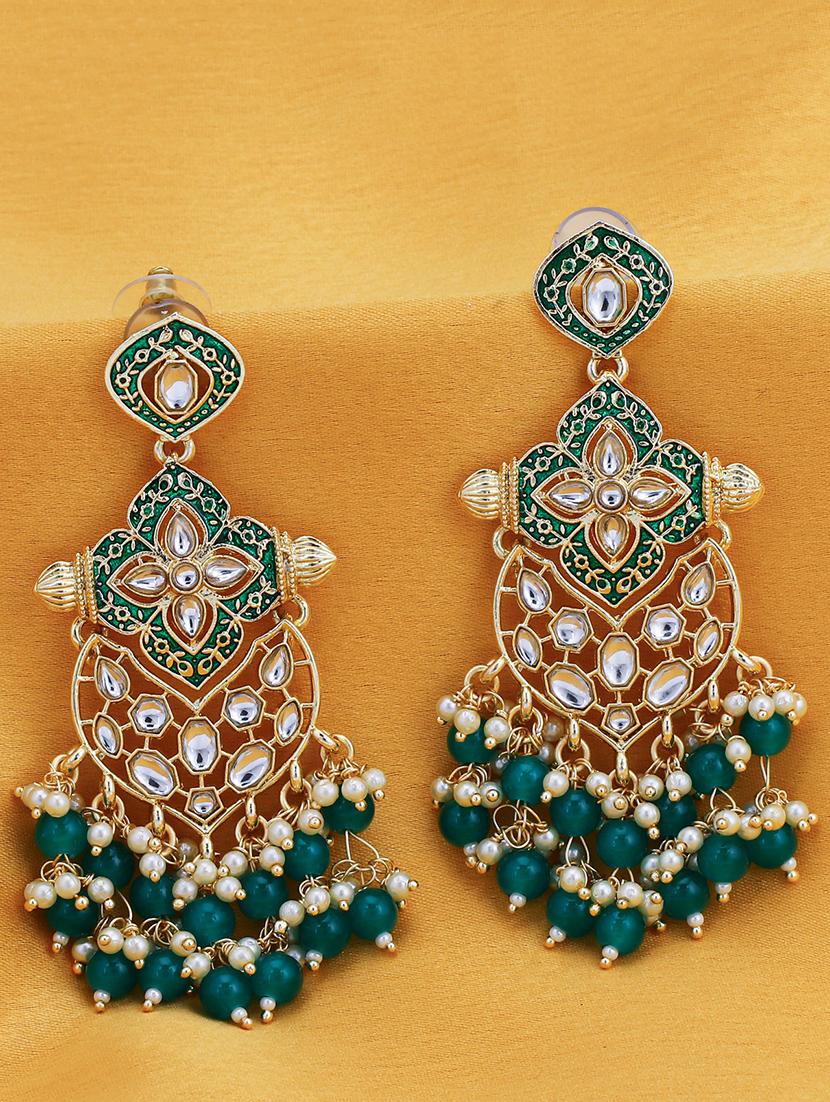 green brass chandellier earring - 16965071 - Zoom Image - 1