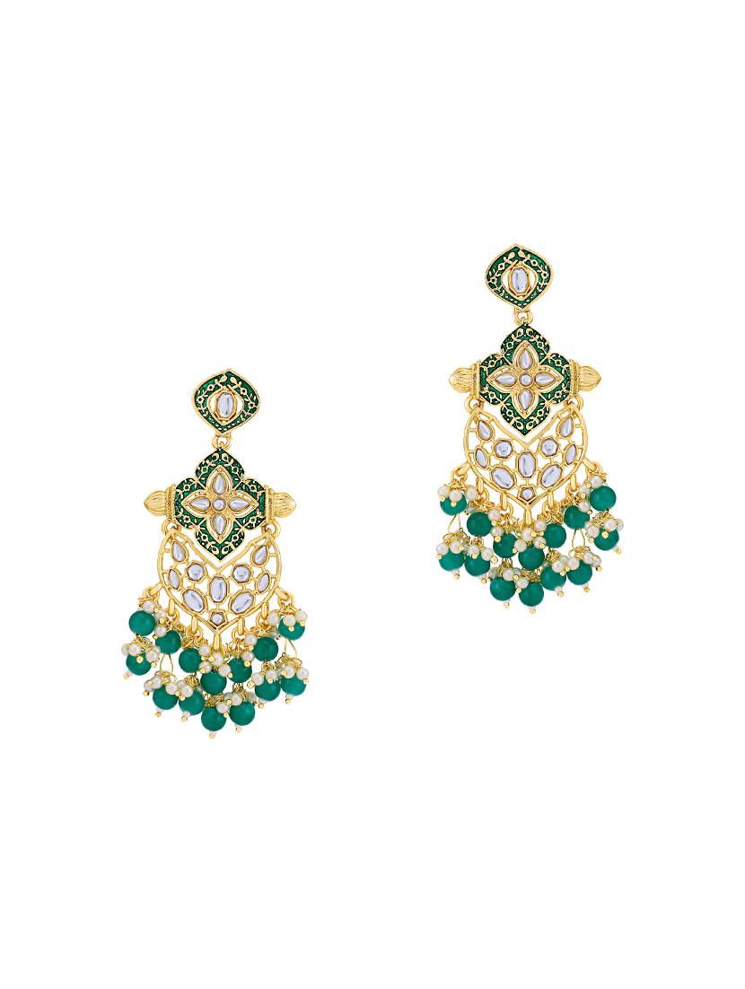 green brass chandellier earring - 16965071 - Zoom Image - 2