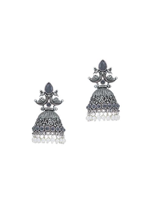 black brass jhumka earring - 16965073 - Standard Image - 1